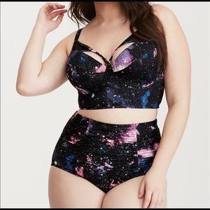 Torrid 2 Piece High Waisted Galaxy Swimsuit Size 2